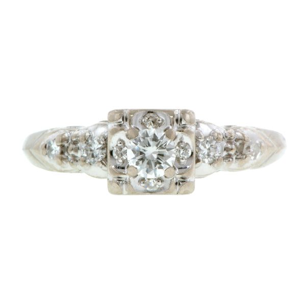 Vintage Engagement Ring, RBC 0.16ct