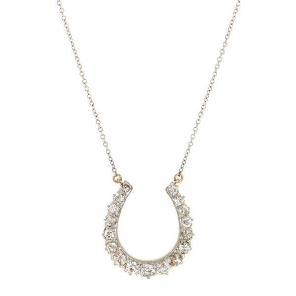 Antique Diamond Horseshoe Necklace::Doyle & Doyle