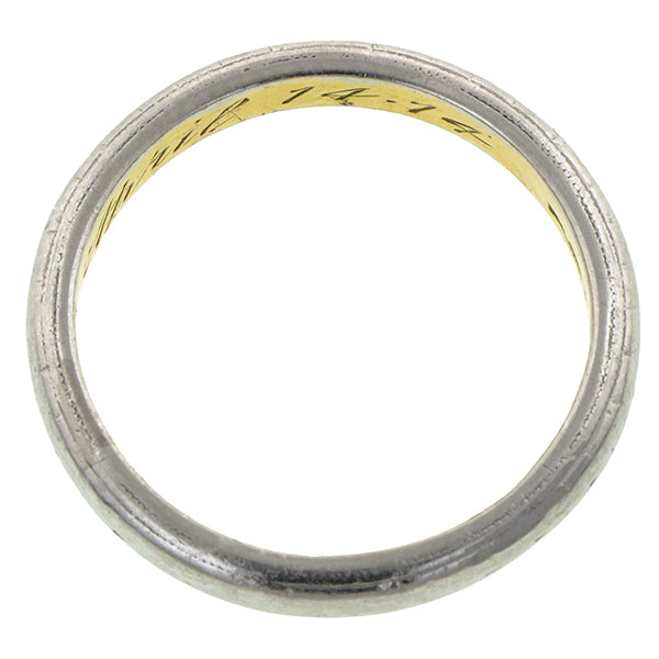 Edwardian Gold & Platinum Wedding Band Ring, sold by Doyle & Doyle vintage and antique jewelry boutique