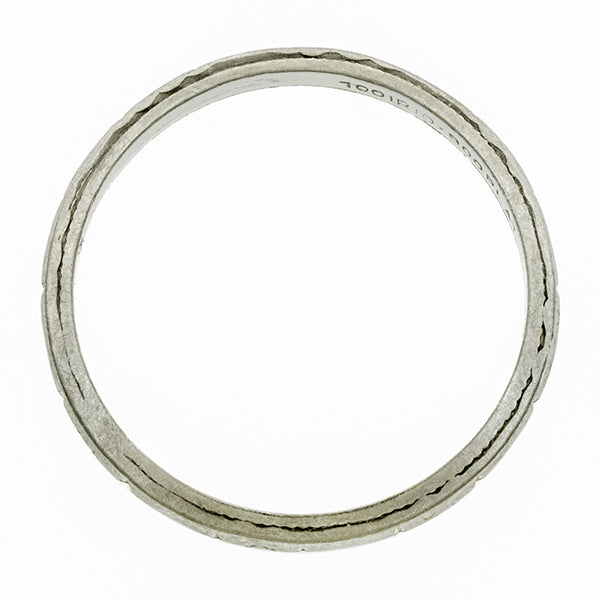 Vintage Patterned Wedding Band, a Platinum Wedding Band Ring, sold by Doyle & Doyle vintage and antique jewelry boutique. 
