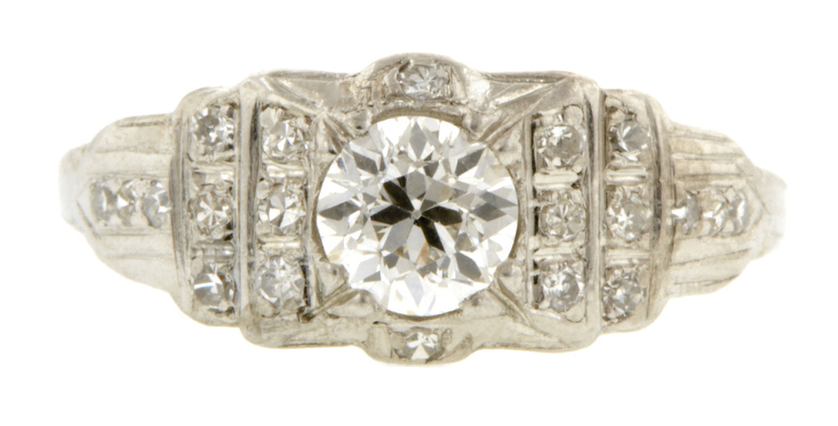Art Deco Engagement Ring, Old European Doyle & Doyle