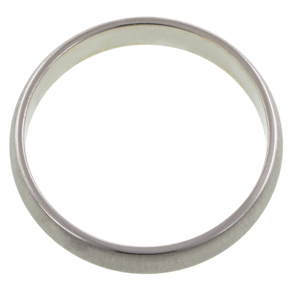 Contemporary ring: a White Gold Half Round Wedding Band 4mm sold by Doyle & Doyle vintage and antique jewelry boutique.