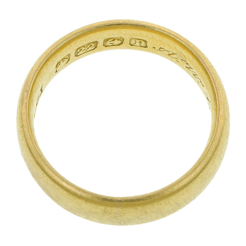 Antique ring: a Yellow Gold Band sold by Doyle & Doyle vintage and antique jewelry boutique.
