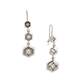 Graduated Hex Diamond Drop Earrings- Heirloom by Doyle & Doyle::