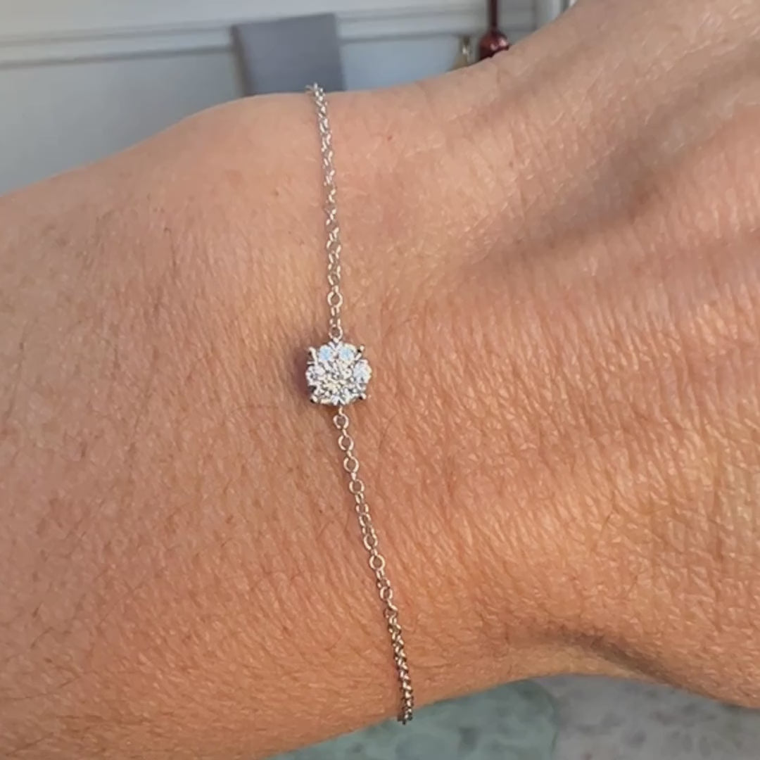 Diamond Cluster Bracelet sold by Doyle and Doyle an antique and vintage jewelry boutique