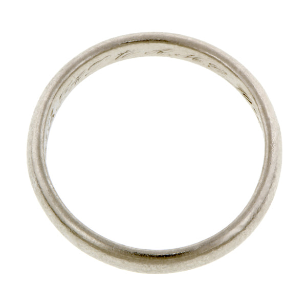 Vintage Platinum Wedding Band sold by Doyle & Doyle vintage and antique jewelry boutique.