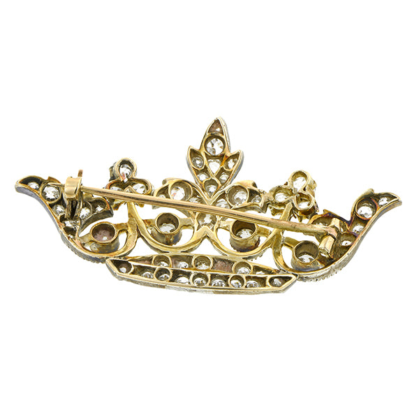 Antique Diamond Crown Pin:: Doyle & Doyle