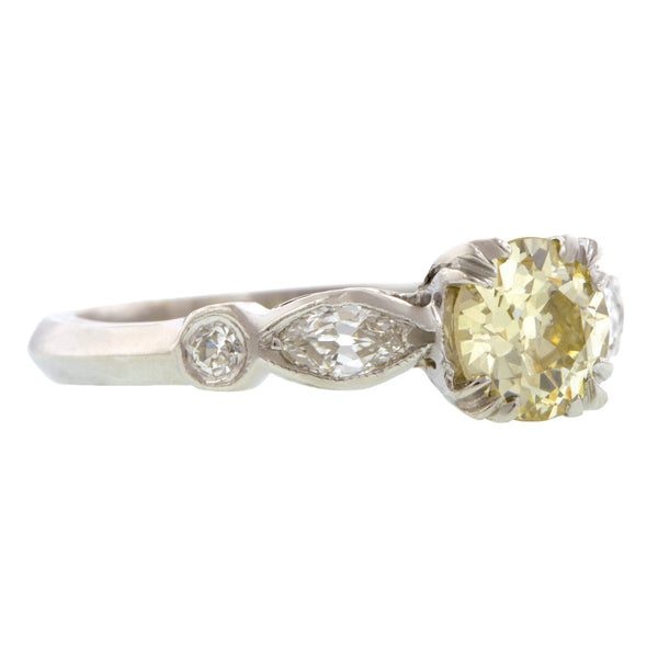 Vintage Diamond Engagement Ring, Fancy Light Yellow Old Euro 0.86ct:: Doyle & Doyle