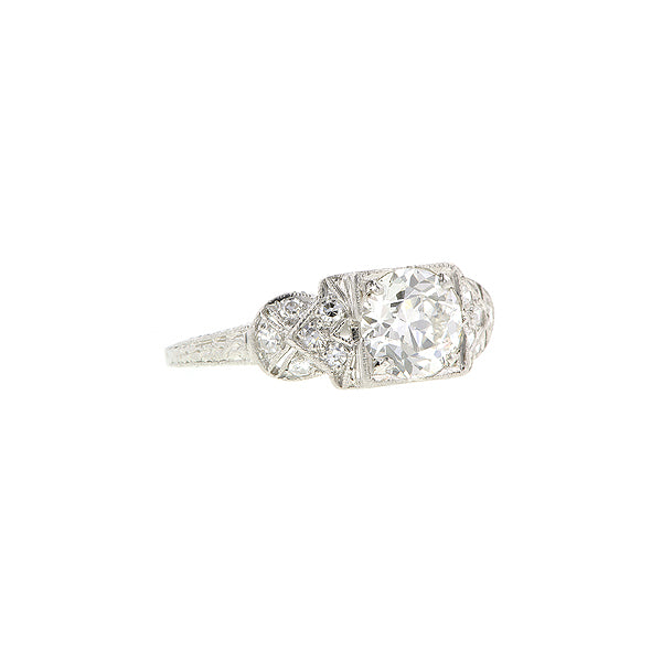 Art Deco TRB 1.20ct Platinum Engagement Ring:: Doyle & Doyle