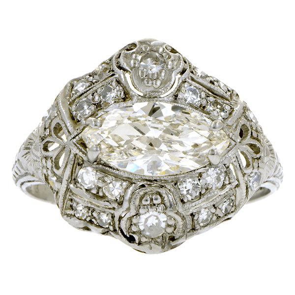 Art Deco Diamond Ring, MQ 0.92ct:: Doyle & Doyle