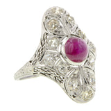 Art Deco Ruby & Diamond Dinner Ring:: Doyle & Doyle