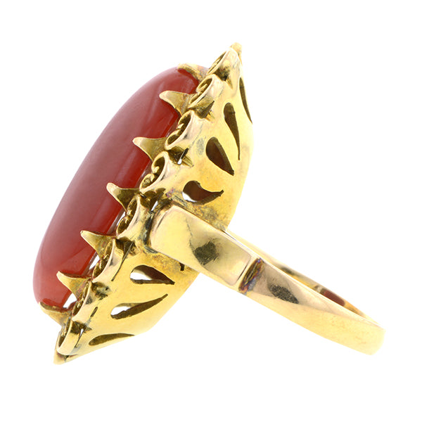 Vintage Oval Red Coral Ring : Doyle & Doyle