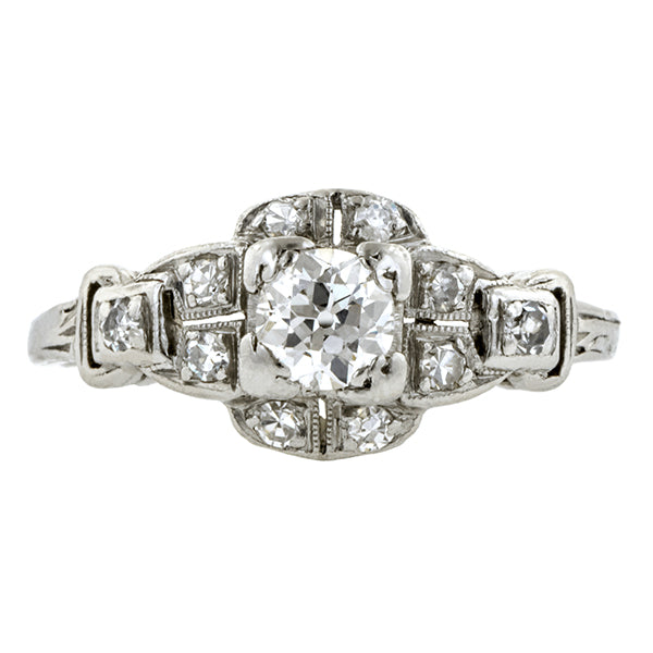 Art Deco Diamond Engagement Ring, Old European 0.34ct:: Doyle & Doyle