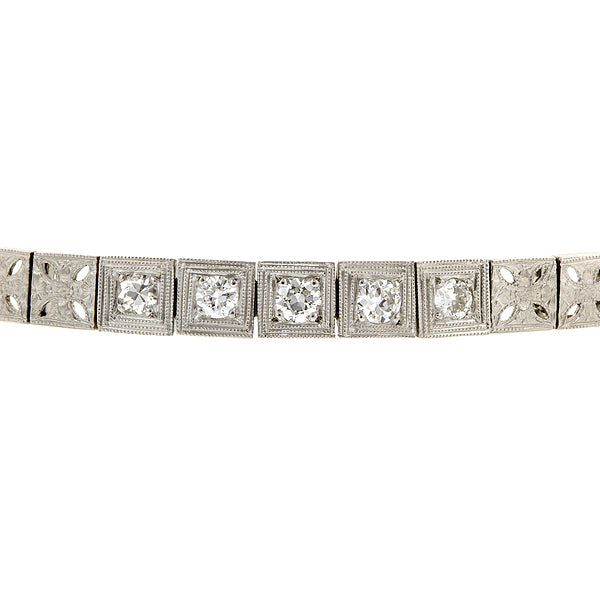 Art Deco Diamond Link  Bracelet