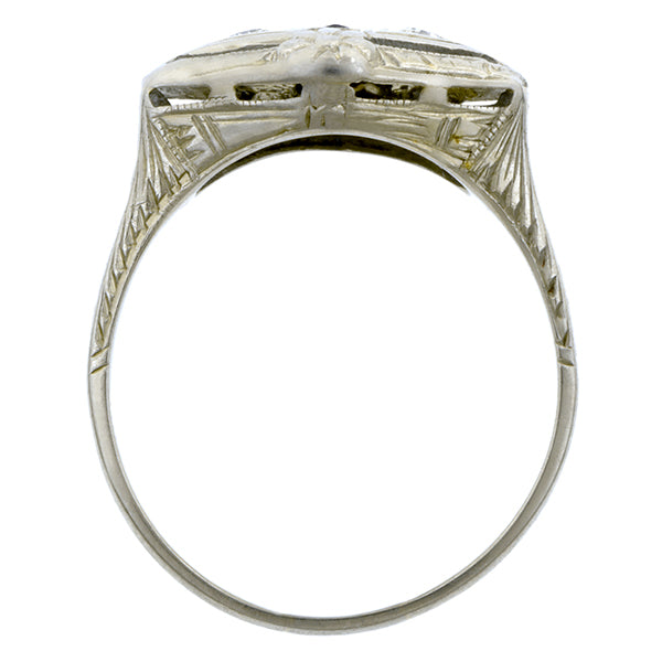 Art Deco Diamond & Sapphire Ring:: Doyle & Doyle