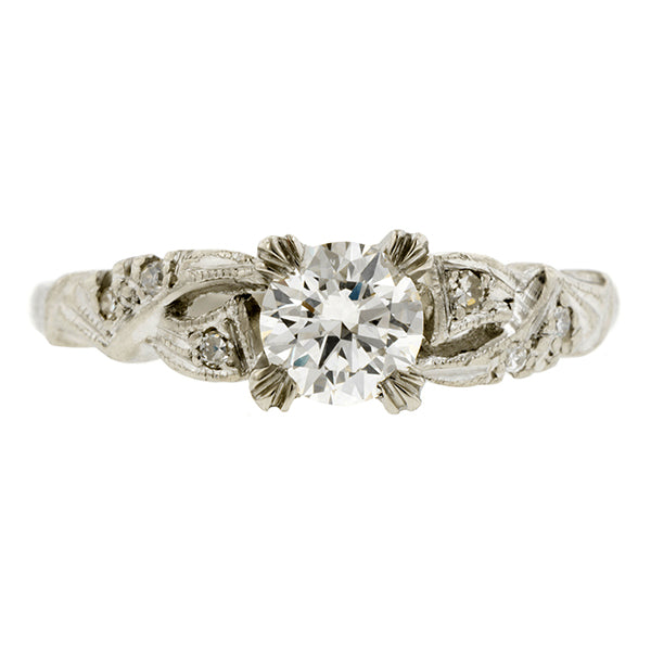 Vintage Diamond Engagement Ring, RBC 0.59ct
