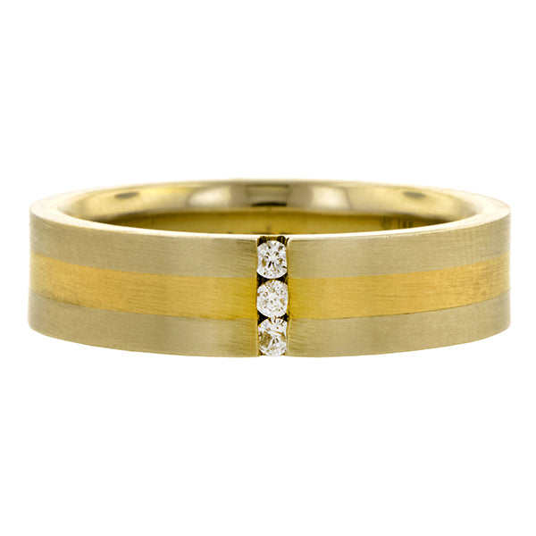 Estate ring: a Yellow Gold Diamond Wedding Band sold by Doyle & Doyle vintage and antique jewelry boutique.