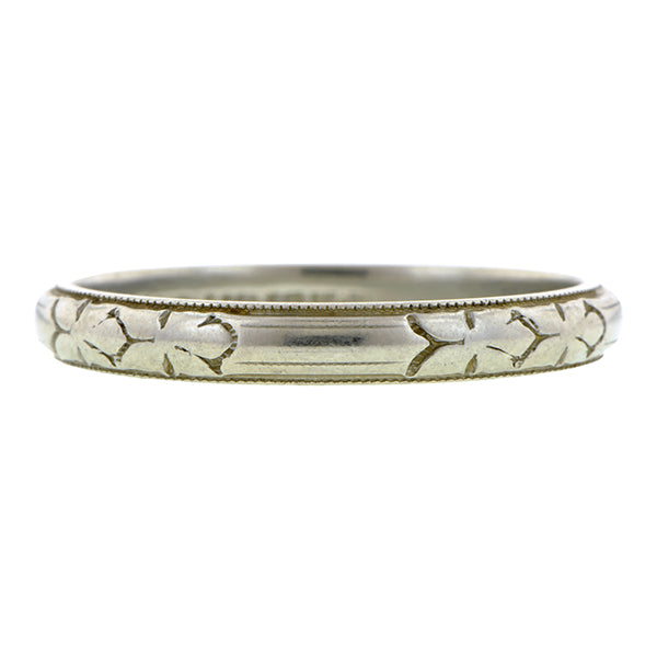 Vintage White Gold Wedding Band Ring sold by Doyle & Doyle vintage and antique jewelry boutique.