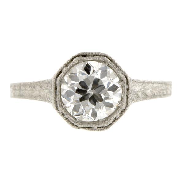 Edwardian Diamond Engagement Ring, Old Euro 1.10ct