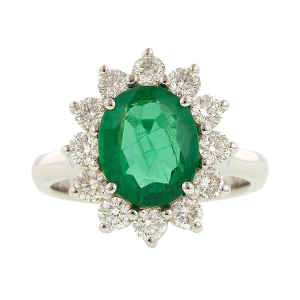 Emerald & Diamond Frame Ring::Doyle & Doyle