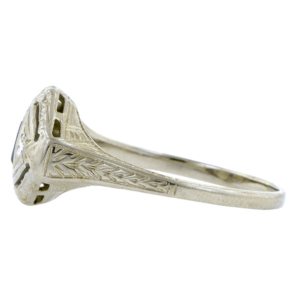 Art Deco Diamond & Sapphire Ring:: Doyle & Doyle