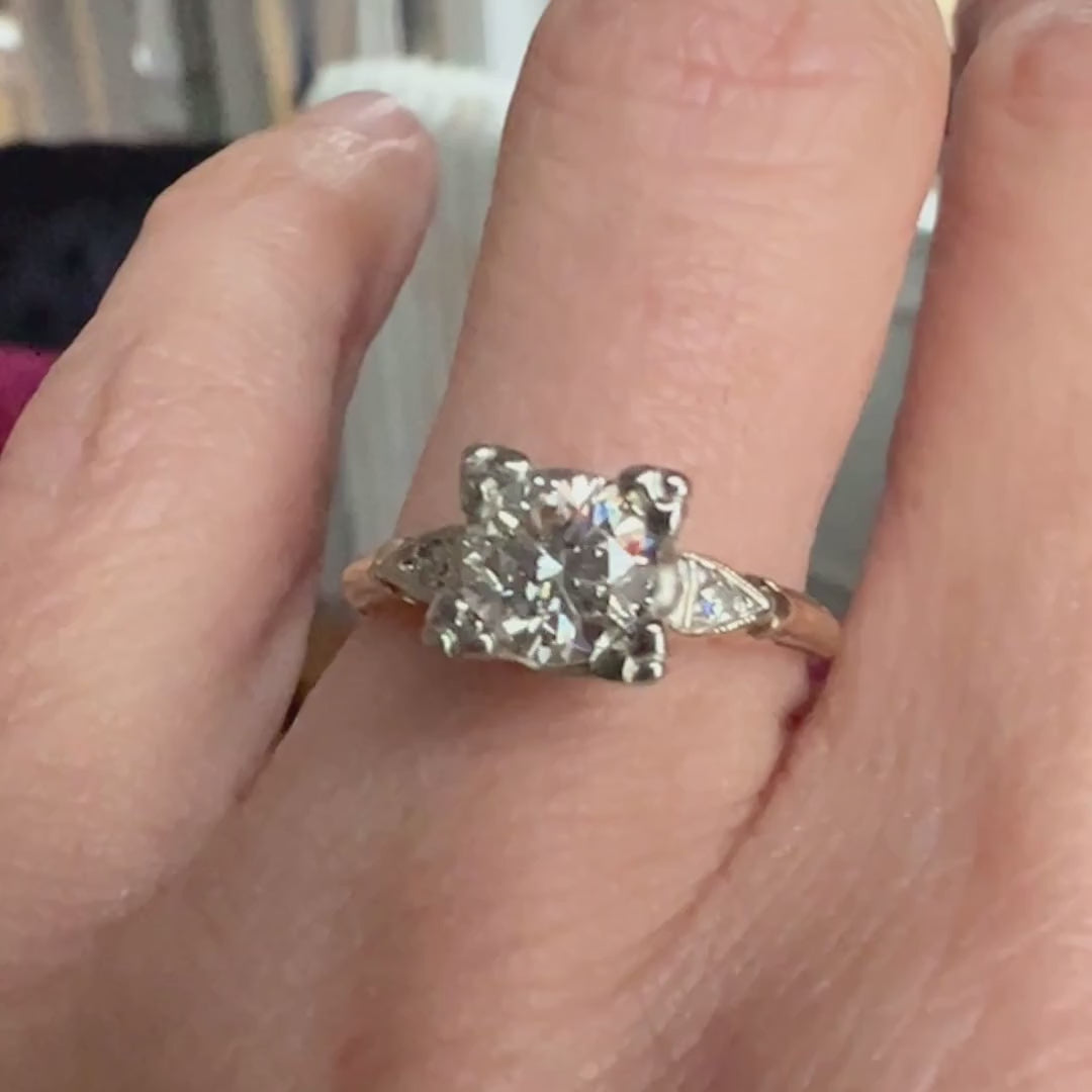 Vintage Engagement Ring, RBC 0.92ct. sold by Doyle and Doyle an antique and vintage jewelry boutique