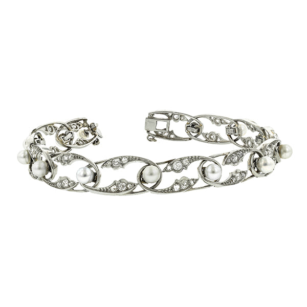 Edwardian Pearl & Diamond Bracelet