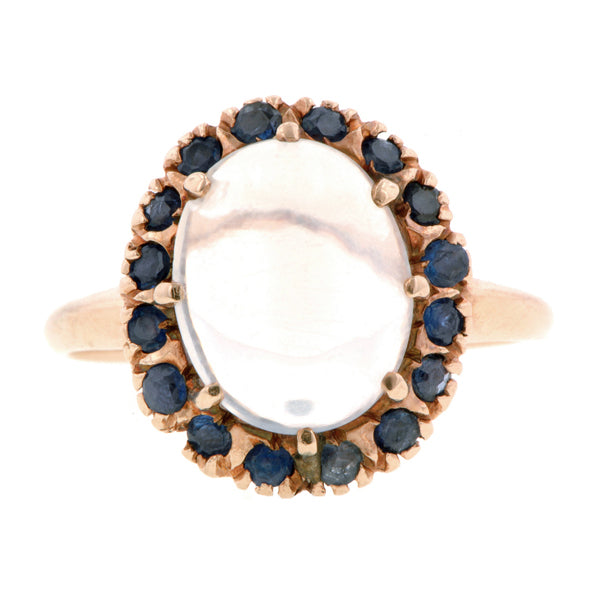 Antique Moonstone & Sapphire Ring