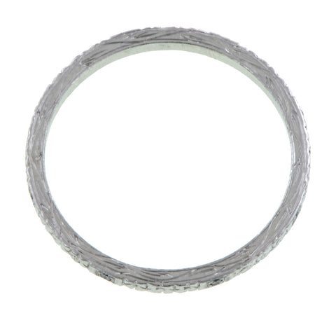 Engraved Platinum Diamond  Wedding Band Ring