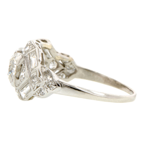 Art Deco Twin Stone Engagement Ring, Old Euro 1.10ctw:: Doyle & Doyle