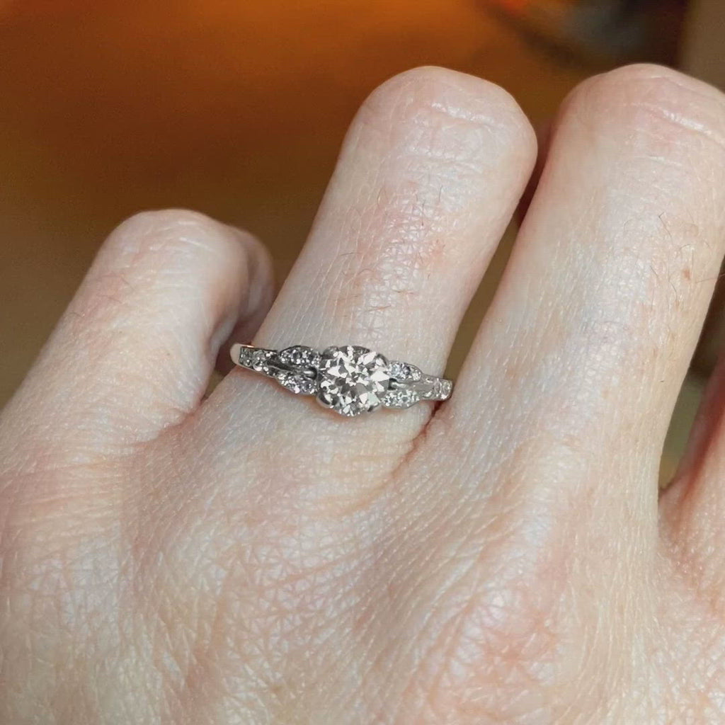 Art Deco Engagement Ring, Circular Brilliant 0.73ct. sold by Doyle and Doyle an antique and vintage jewelry boutique