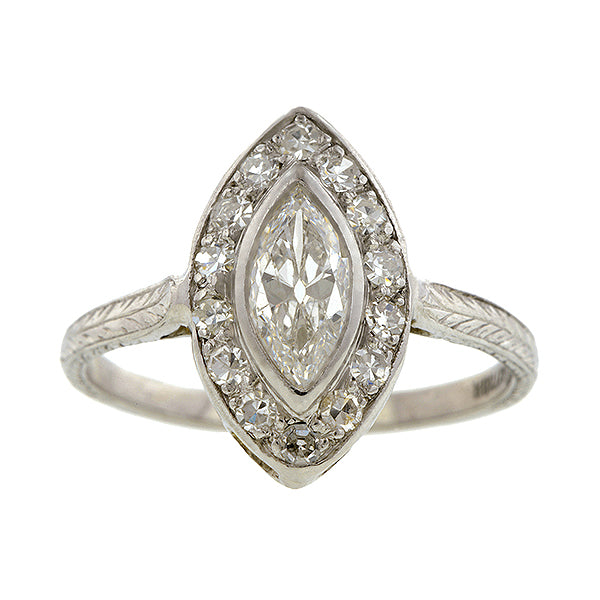 Vintage Marquise Engagement Ring, 0.56ct::