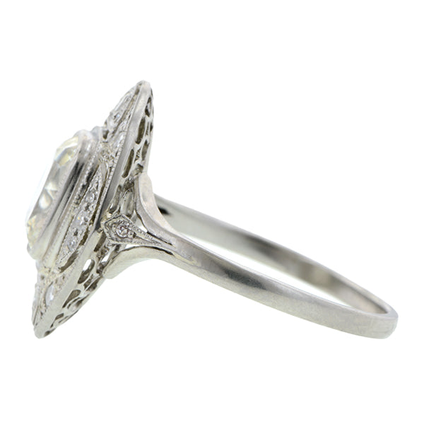 Vintage Diamond Engagement Ring, Cushion 1.54ct