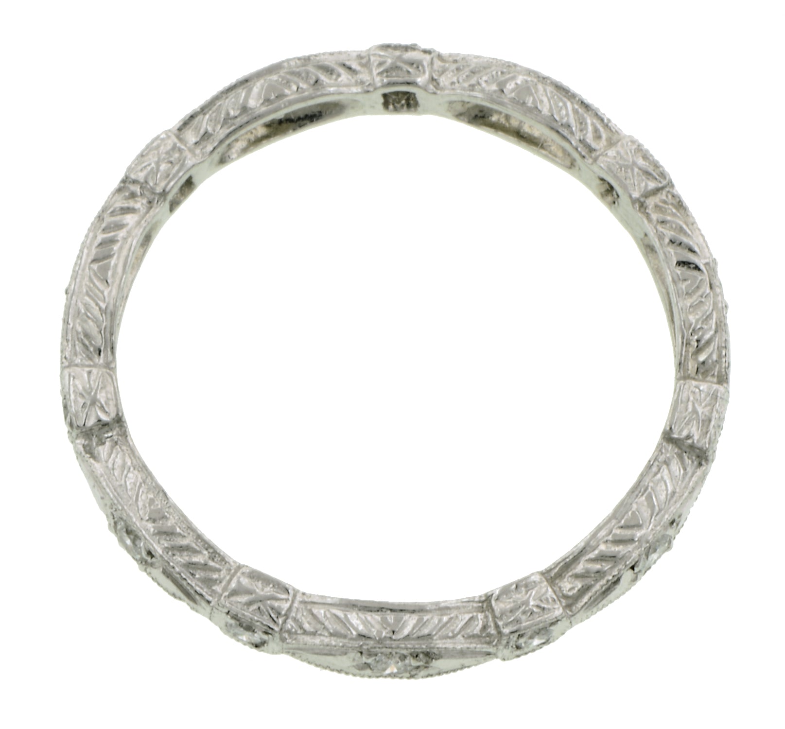 Contemporary ring: a Platinum Diamond .20ctw Eternity Band sold by Doyle & Doyle vintage and antique boutique.