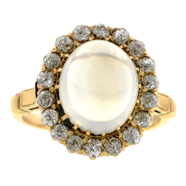 Antique Moonstone & Diamond Ring:: Doyle & Doyle