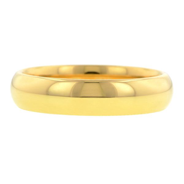 Contemporary ring: a Yellow Gold 18ky Comfort Fit Wedding Band Ring, 5mm sold by Doyle & Doyle vintage and antique jewelry boutique.