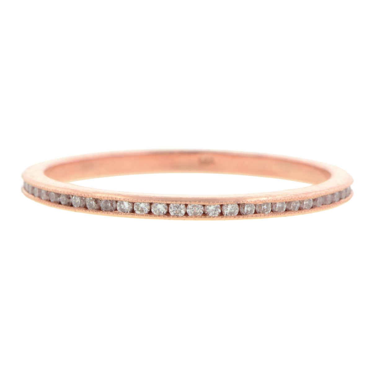 Contemporary ring: a Rose Gold Diamond Eternity Band, 0.25ctw. sold by Doyle & Doyle vintage and antique jewelry boutique.
