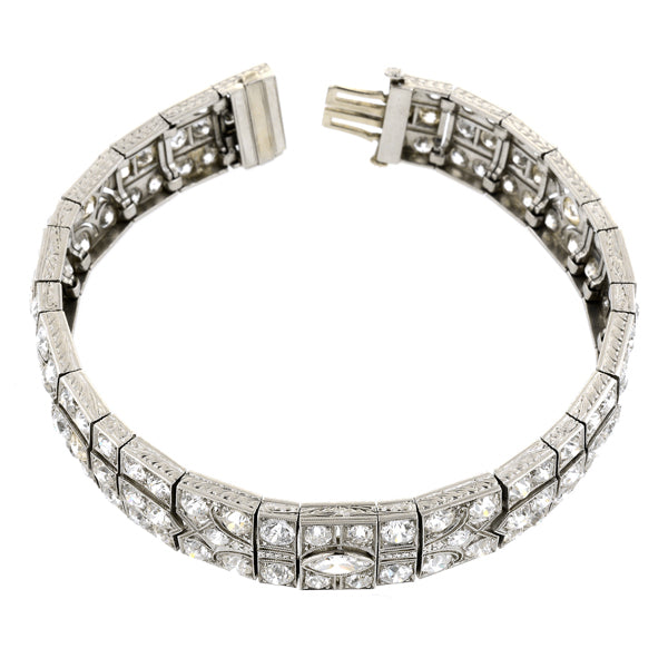 Art Deco Diamond Link Bracelet::Doyle & Doyle