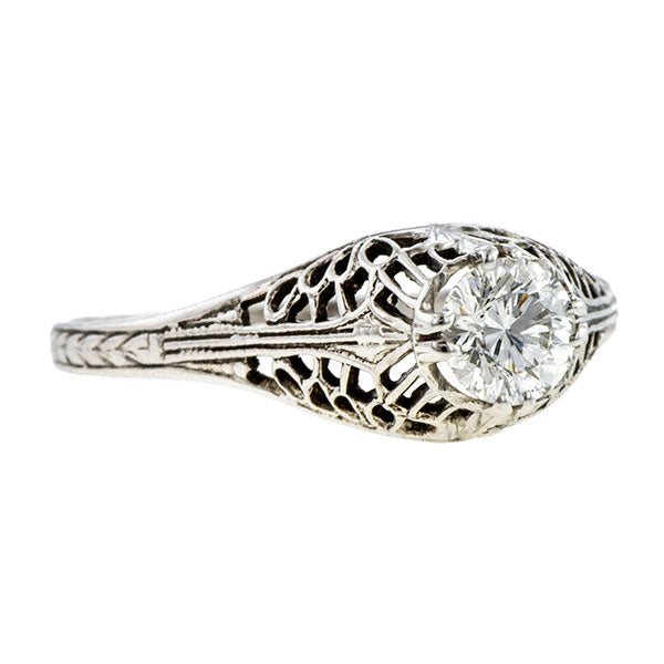 Vintage Diamond Engagement Ring, RBC 0.45ct::Doyle & Doyle