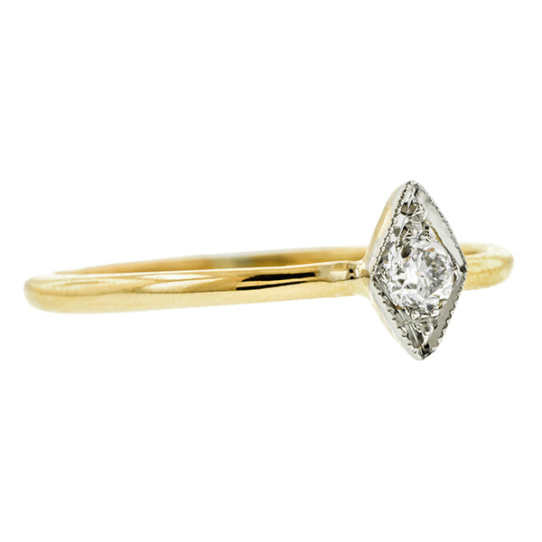 Edwardian Solitaire Diamond Engagement Ring, Old Euro 0.12ct:: Doyle & Doyle