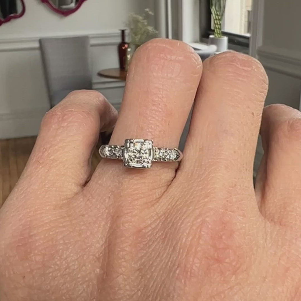 Vintage Diamond Engagement Ring, RBC 0.25ctw. sold by Doyle and Doyle an antique and vintage jewelry boutique