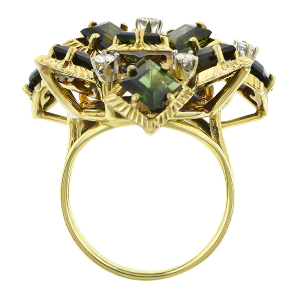 Vintage Tourmaline & Diamond Ring