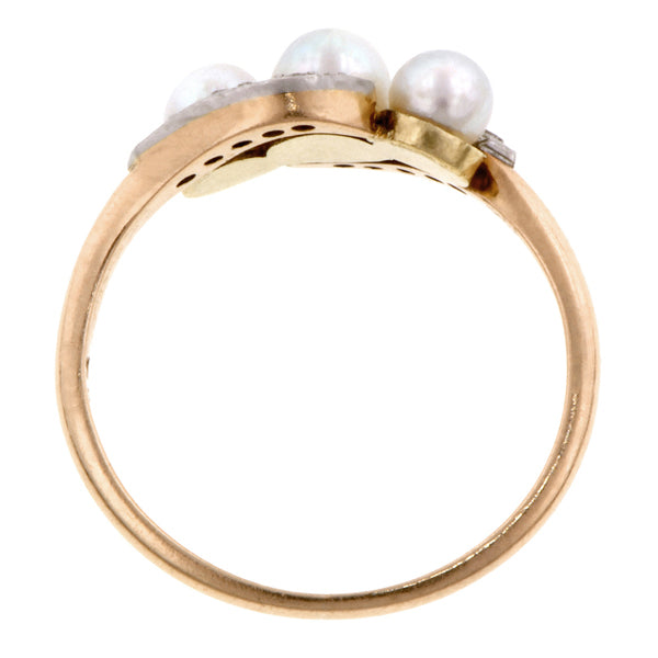 Vintage Pearl & Diamond Ring
