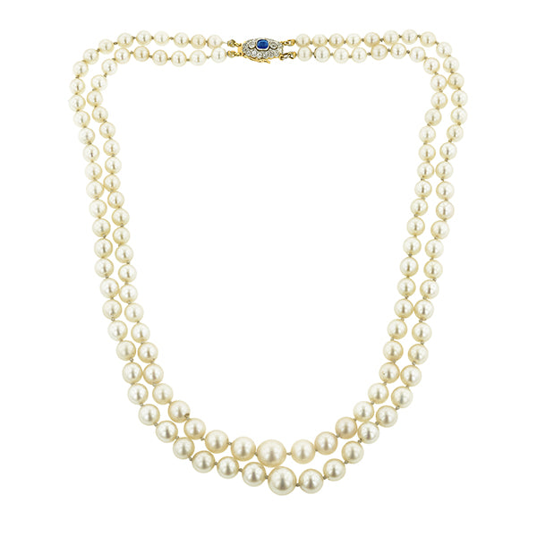 Antique Pearl Double Strand Necklace:: Doyle & Doyle