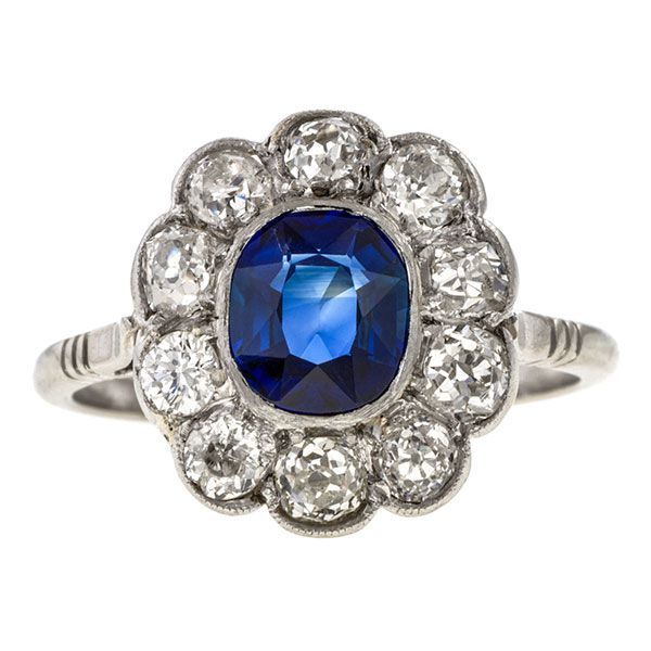 Vintage Sapphire and Diamond Ring, sold by Doyle & Doyle antique and vintage jewelry boutique