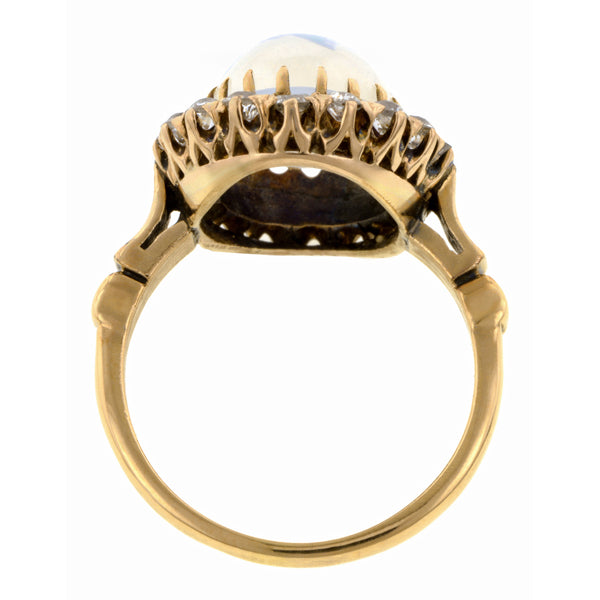 Antique Moonstone & Diamond Ring:: Doyle & Doyle