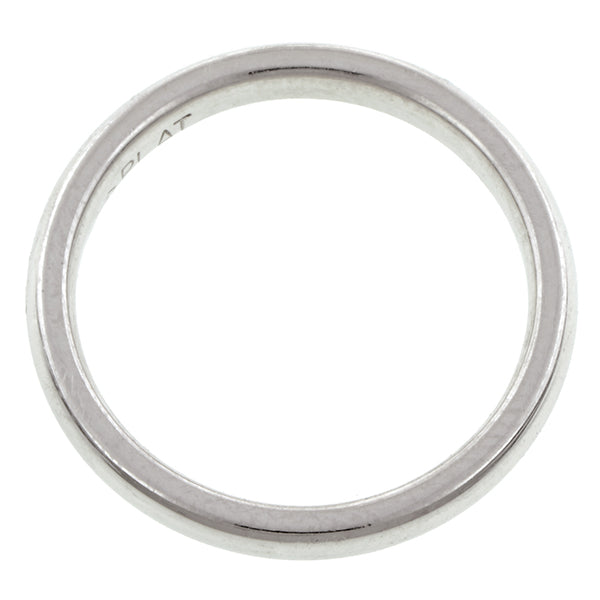 Contemporary ring: a Platinum Comfort Fit Wedding Band Ring, 2.5mm sold by Doyle & Doyle vintage and antique jewelry boutique.