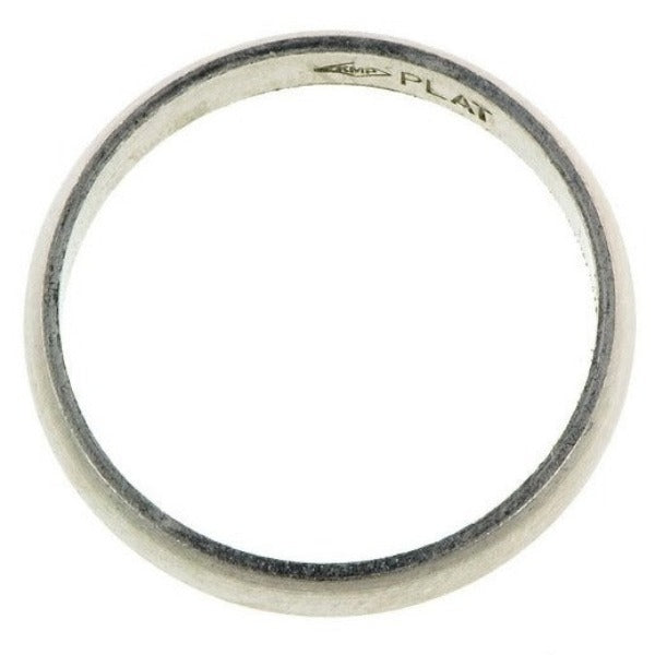 3mm Platinum Half Round Band Size 9 sold by Doyle and Doyle an antique and vintage jewelry boutique