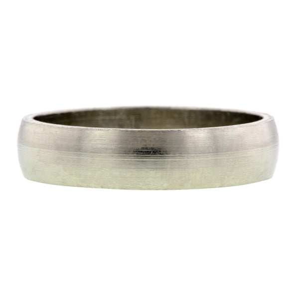 Contemporary ring: a Platinum 5mm  Half Round Wedding Band sold by Doyle & Doyle vintage and antique jewelry boutique.