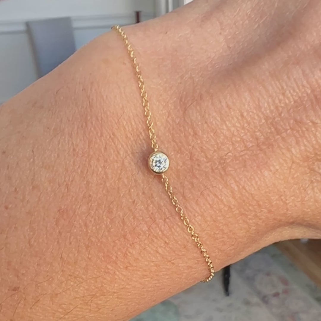 Bezel Set Diamond Bracelet sold by Doyle and Doyle an antique and vintage jewelry boutique